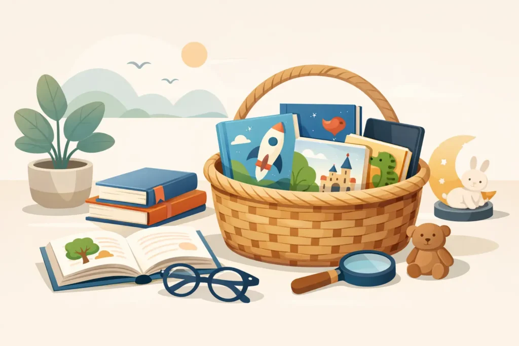 Daily Reading Basket Example for Kids