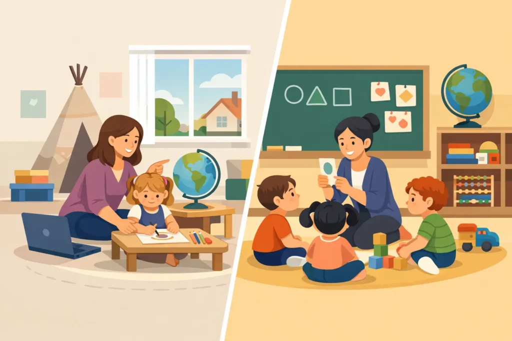 Homeschool vs Classroom Kindergarten