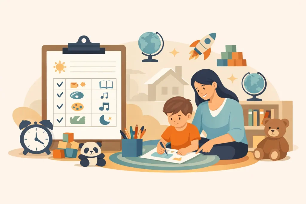 Kindergarten Homeschool Schedule Example